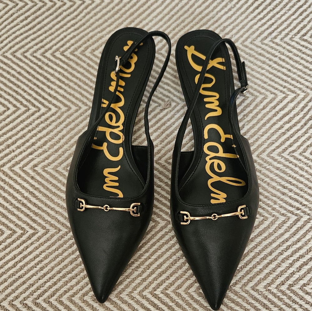 Sam Edelman Farrah Kitten Heels Pointed Toe Slingback Pump